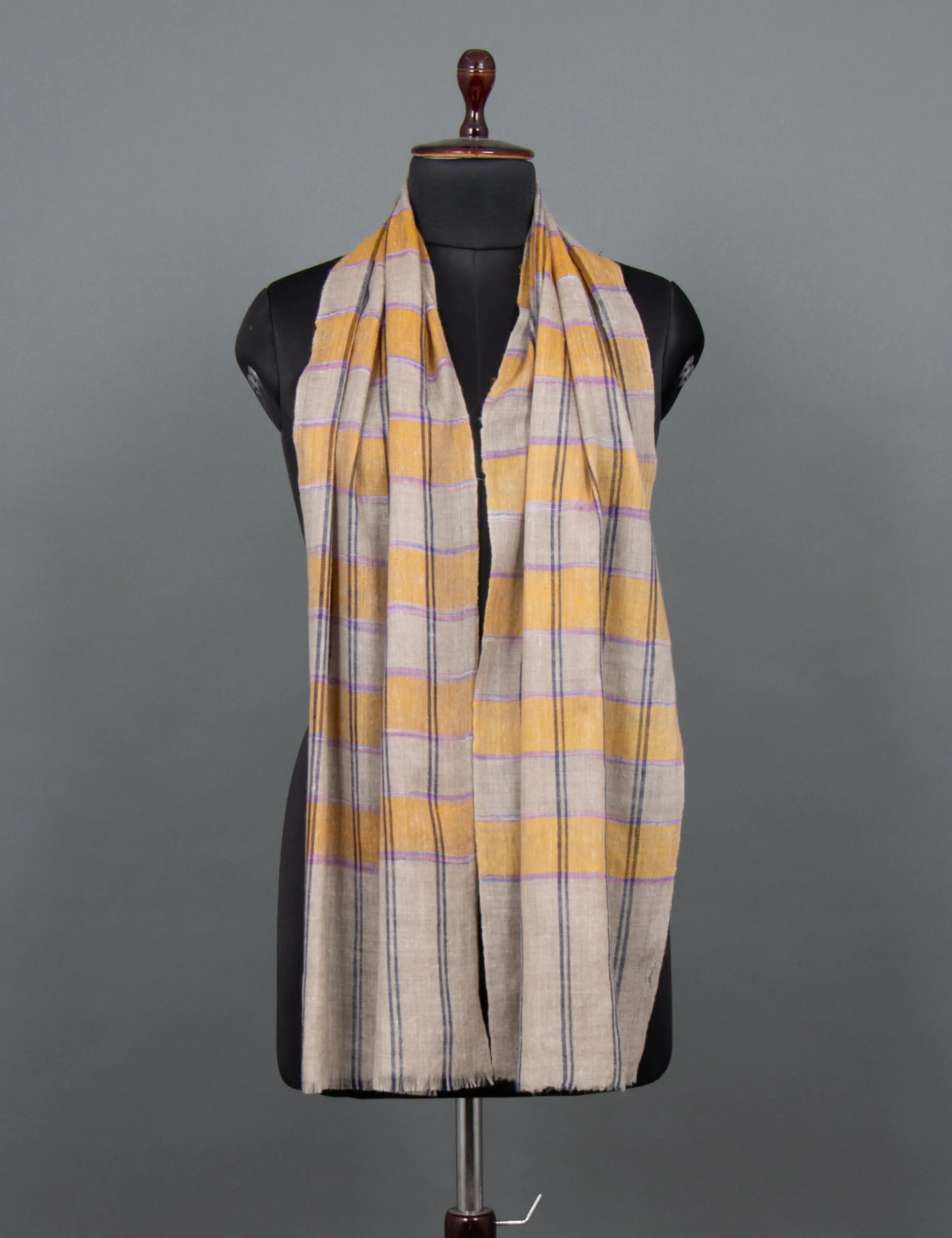 Enchanting Hues: Beige Infused Pashmina Stripes