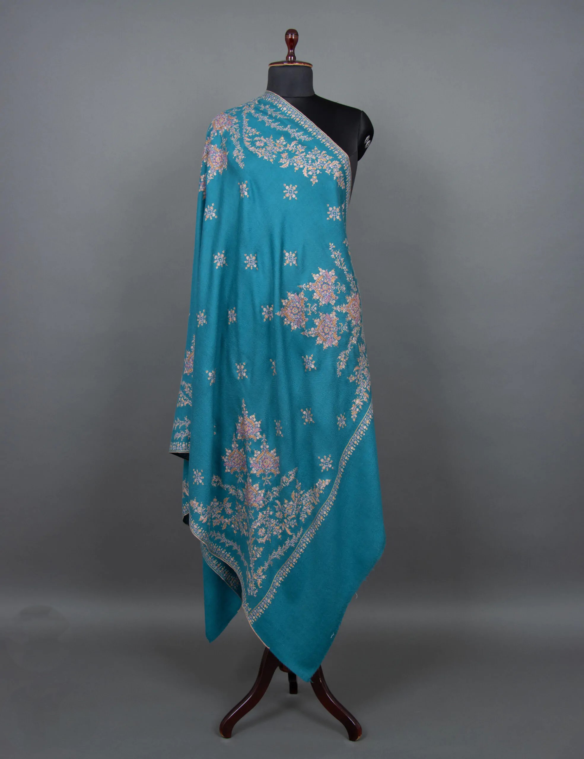 Icy Indigo Handwoven Pashmina Shawl