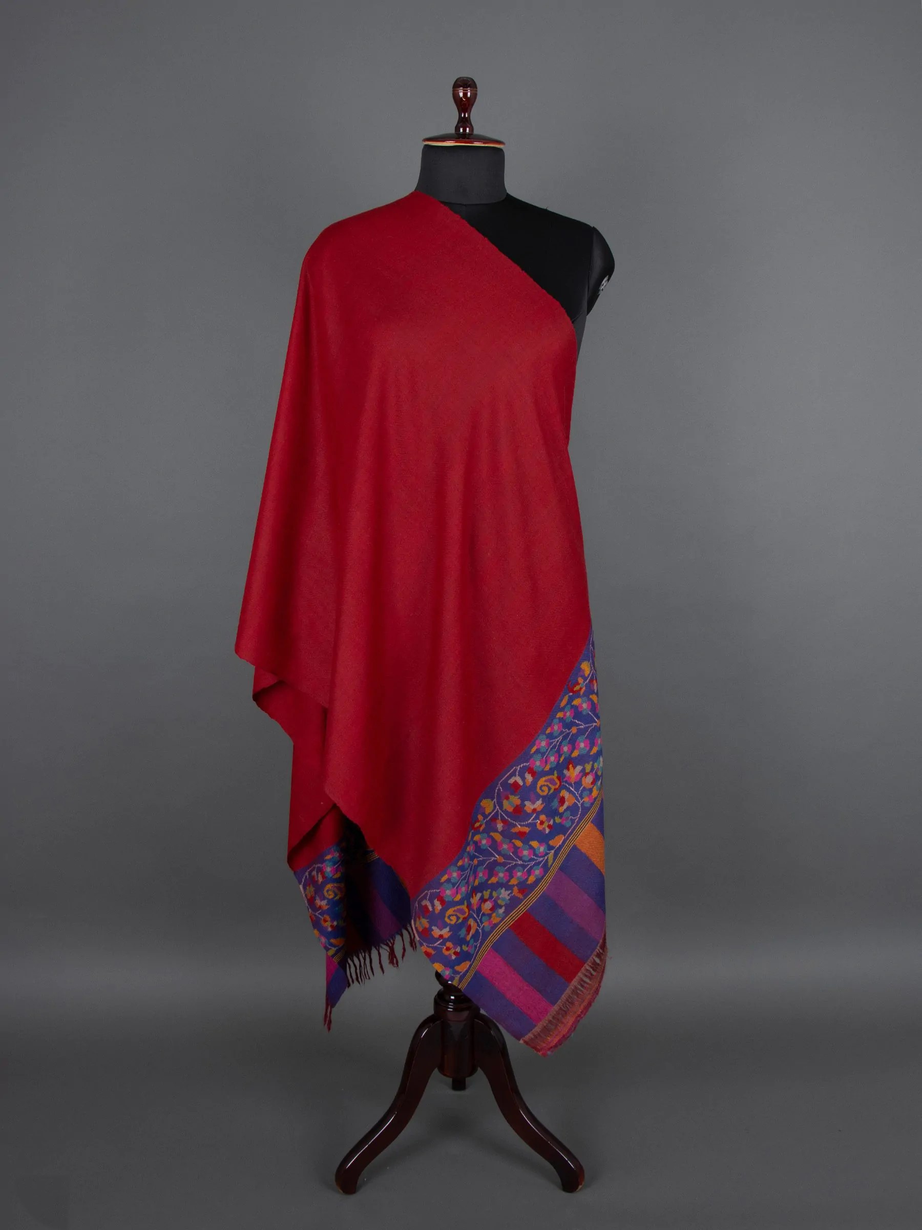 Maroon Medley Kani Pashmina Wrap
