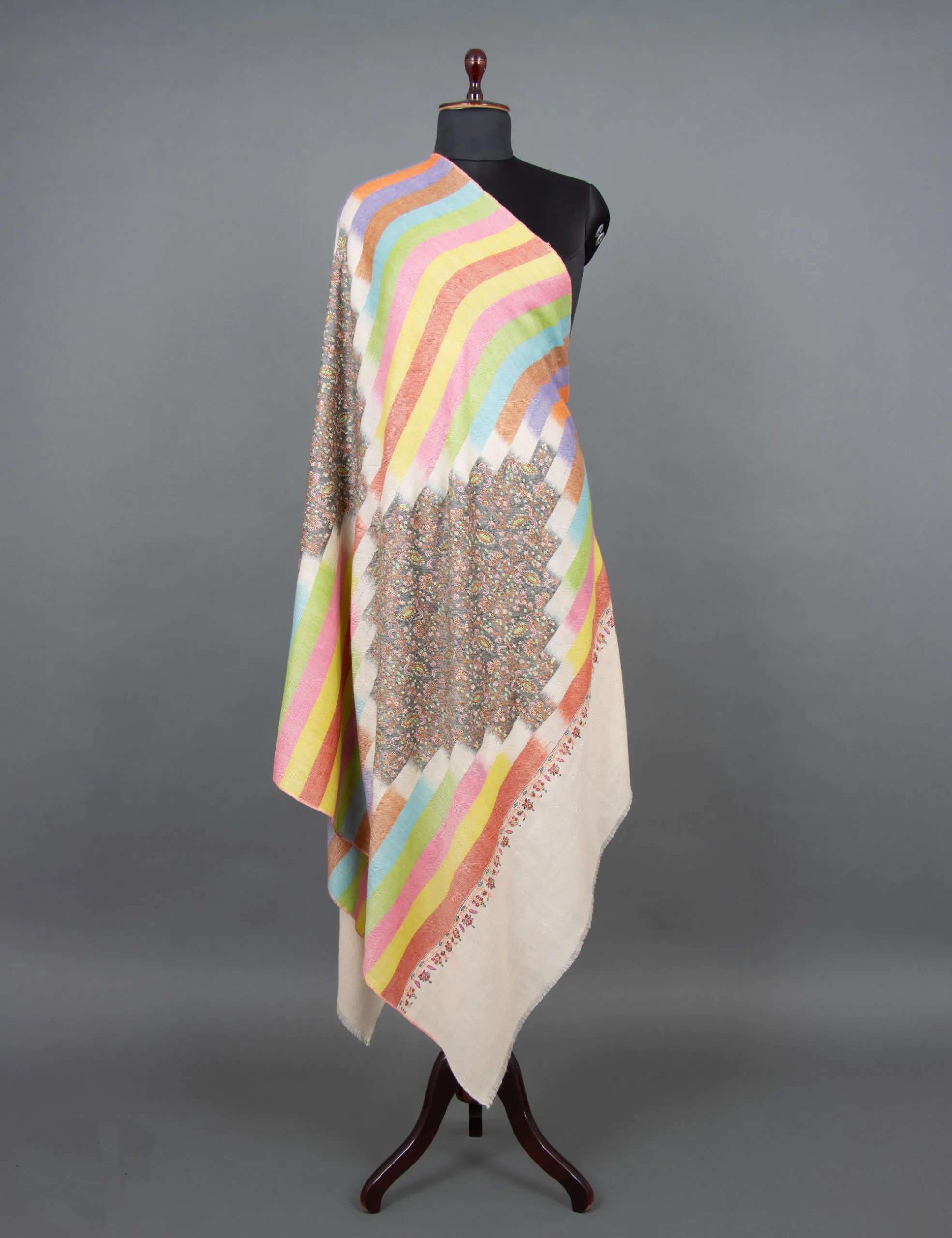 Unique Colorfull Woven and Embroidered Shawl