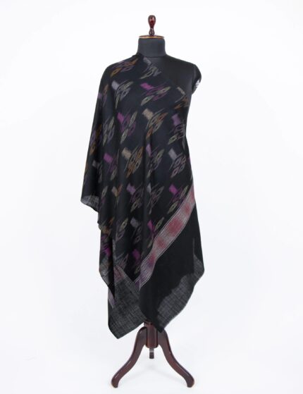 Midnight Magic Artisanal Ikat Pashmina Wrap