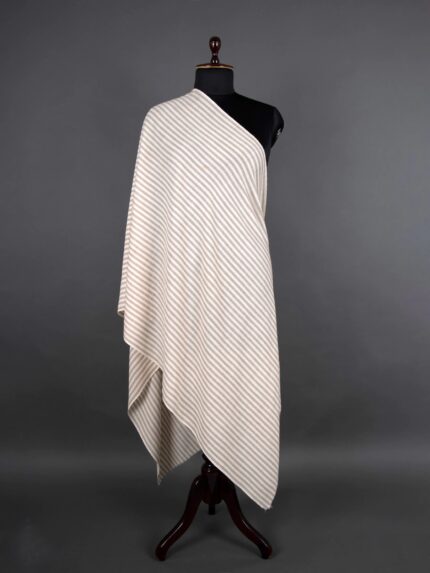 Neutral Striped Merino Stole