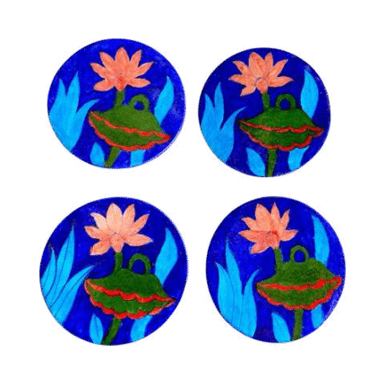 Blue Pottery Coaster (Set of 6)