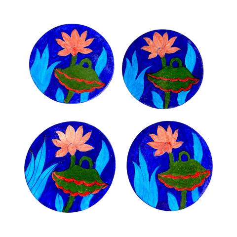 Blue Pottery Coaster (Set of 6)