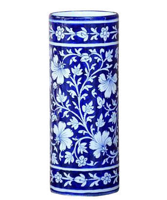 Blue Pottery Cylindrical vase