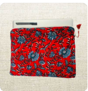 Quilted Cotton Laptop Sleeve