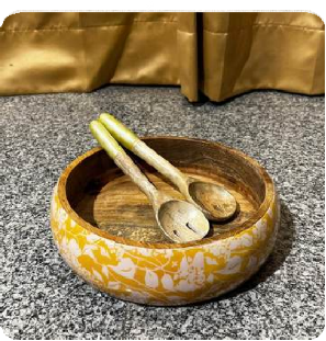 Wooden Salad Bowl With Spoon & Fork_2